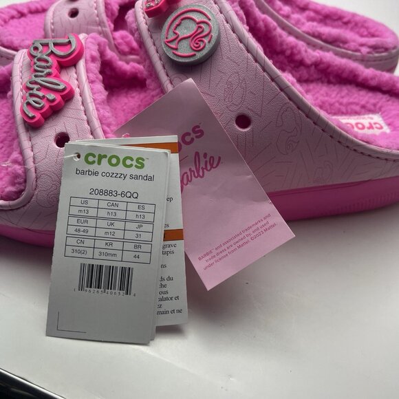 CROCS X BARBIE CLASSIC COZZZY SANDAL SIZE US 13 MENS NEW - Picture 9 of 9